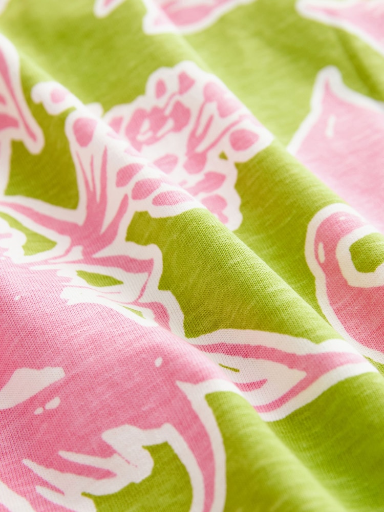 Pink Floral 100% Cotton Pyjamas - Image 4 of 4