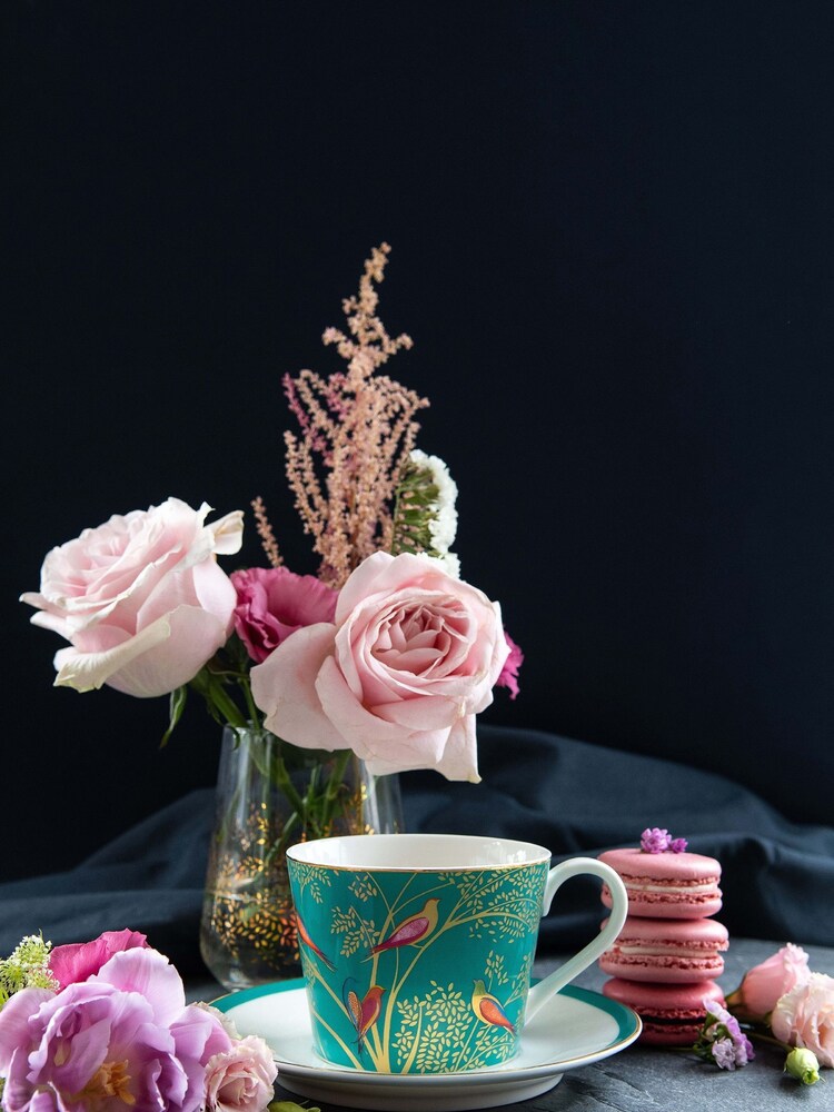 Portmeirion Green Sara Miller Tea Cup and Saucer - Image 1 of 3