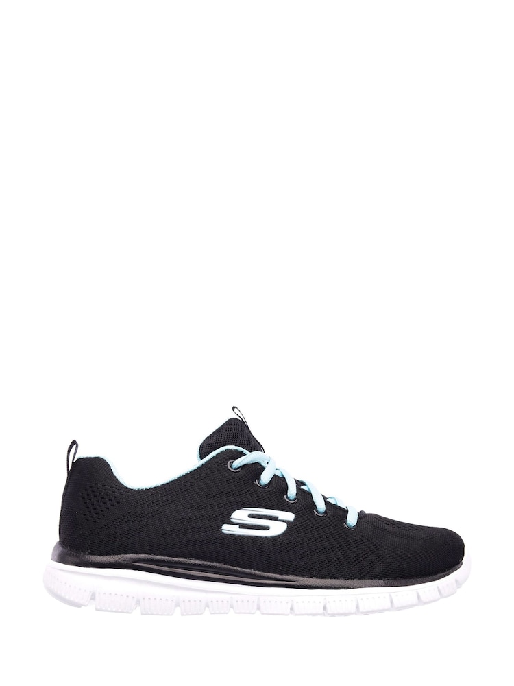 Skechers Black White Standard Fit Graceful Get Connected Sports Trainers - Image 1 of 4