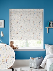 Voyage Natural Blackout Alphabet People Made to Measure Roller Blinds - Image 1 of 6