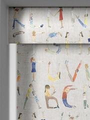 Voyage Natural Blackout Alphabet People Made to Measure Roller Blinds - Image 4 of 6
