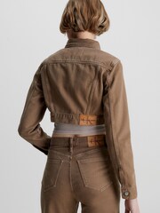 Calvin Klein Jeans Brown Extreme Crop 90S Denim Jacket - Image 2 of 5