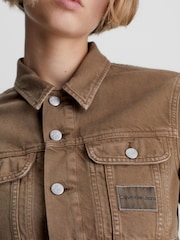 Calvin Klein Jeans Brown Extreme Crop 90S Denim Jacket - Image 4 of 5