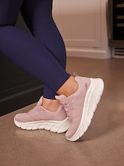Skechers Pink Womens Bobs B Flex Hi Flying Trainers - Image 1 of 8