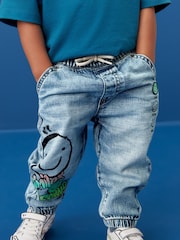 Light modra Denim - 100% bombaž Graffiti potisk; vzorec Jeans (3mths-7yrs) - Slika 1 iz 8