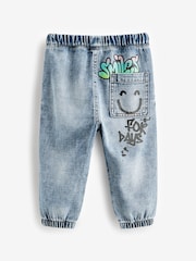 Light modra Denim - 100% bombaž Graffiti potisk; vzorec Jeans (3mths-7yrs) - Slika 7 iz 8