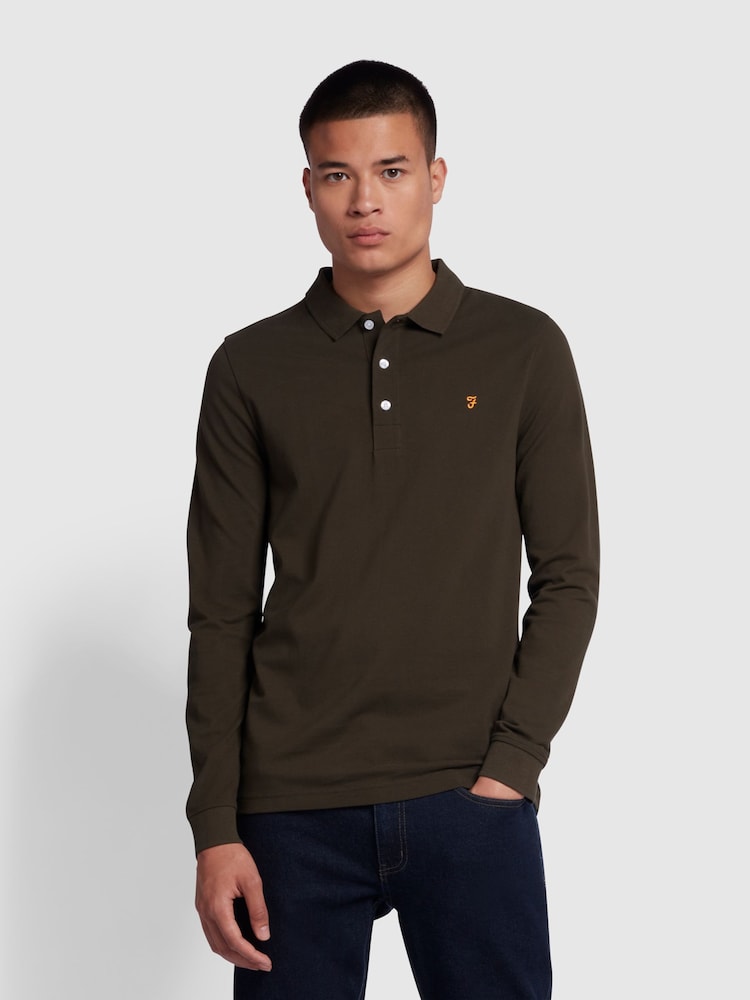 Grün - Farah Blanes Langärmeliges Polo-Shirt - Bild 1 von 5