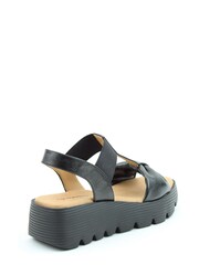 Heavenly Feet Ldies Vegan Friendly Comfort Black Sandals - Image 3 of 4
