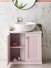 Pink Farnley Panelled Under Sink Under Sink Unit Storage Unit - Image 2 of 8