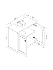 Pink Farnley Panelled Under Sink Under Sink Unit Storage Unit - Image 3 of 8
