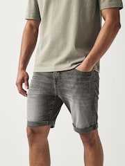 Grau - Denim-Shorts mit Stretchanteil - Bild 1 von 9