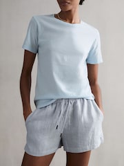 Reiss Blue Ginnie Cotton Garment Dyed T-Shirt - Image 1 of 5