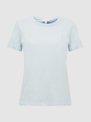 Reiss Blue Ginnie Cotton Garment Dyed T-Shirt - Image 2 of 5