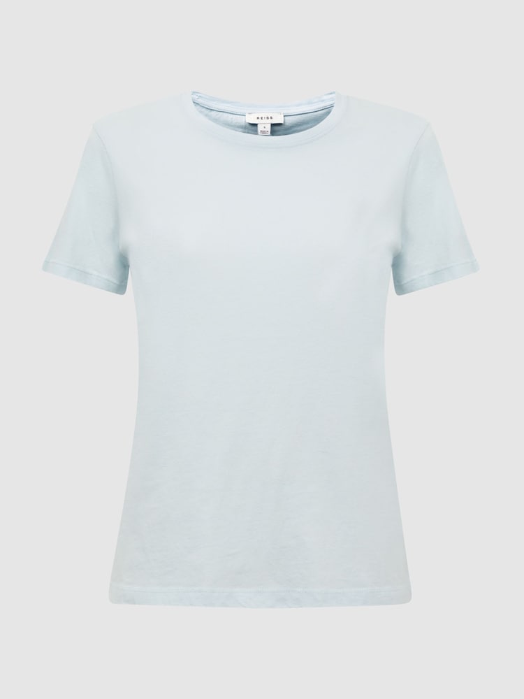 Reiss Blue Ginnie Cotton Garment Dyed T-Shirt - Image 2 of 5