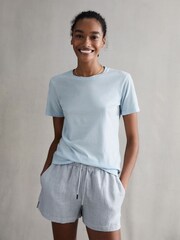 Reiss Blue Ginnie Cotton Garment Dyed T-Shirt - Image 5 of 5