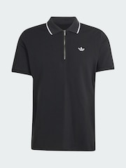 adidas Originals Black 3-Stripes Polo Shirt - Image 5 of 5