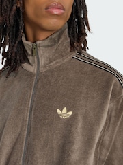 adidas Originals Brown Firebird Velour Track Jacket - Image 4 of 5
