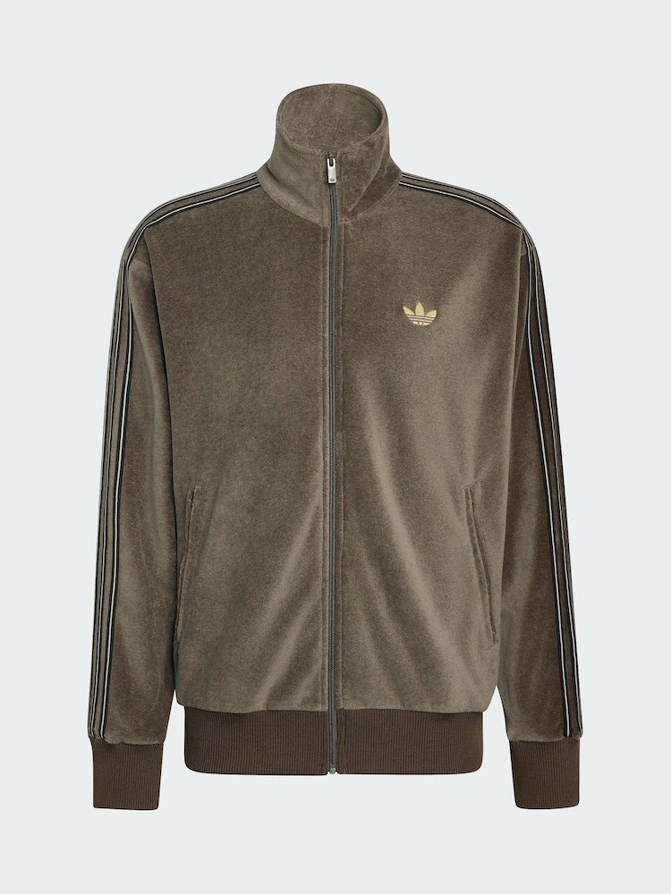 adidas Originals Brown Firebird Velour Track Jacket - Image 5 of 5 adidas Originals Brown Firebird Velour Track Jacket - Image 5 of 5