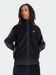 adidas Originals Black Firebird Velour Track Jacket - Image 1 of 5