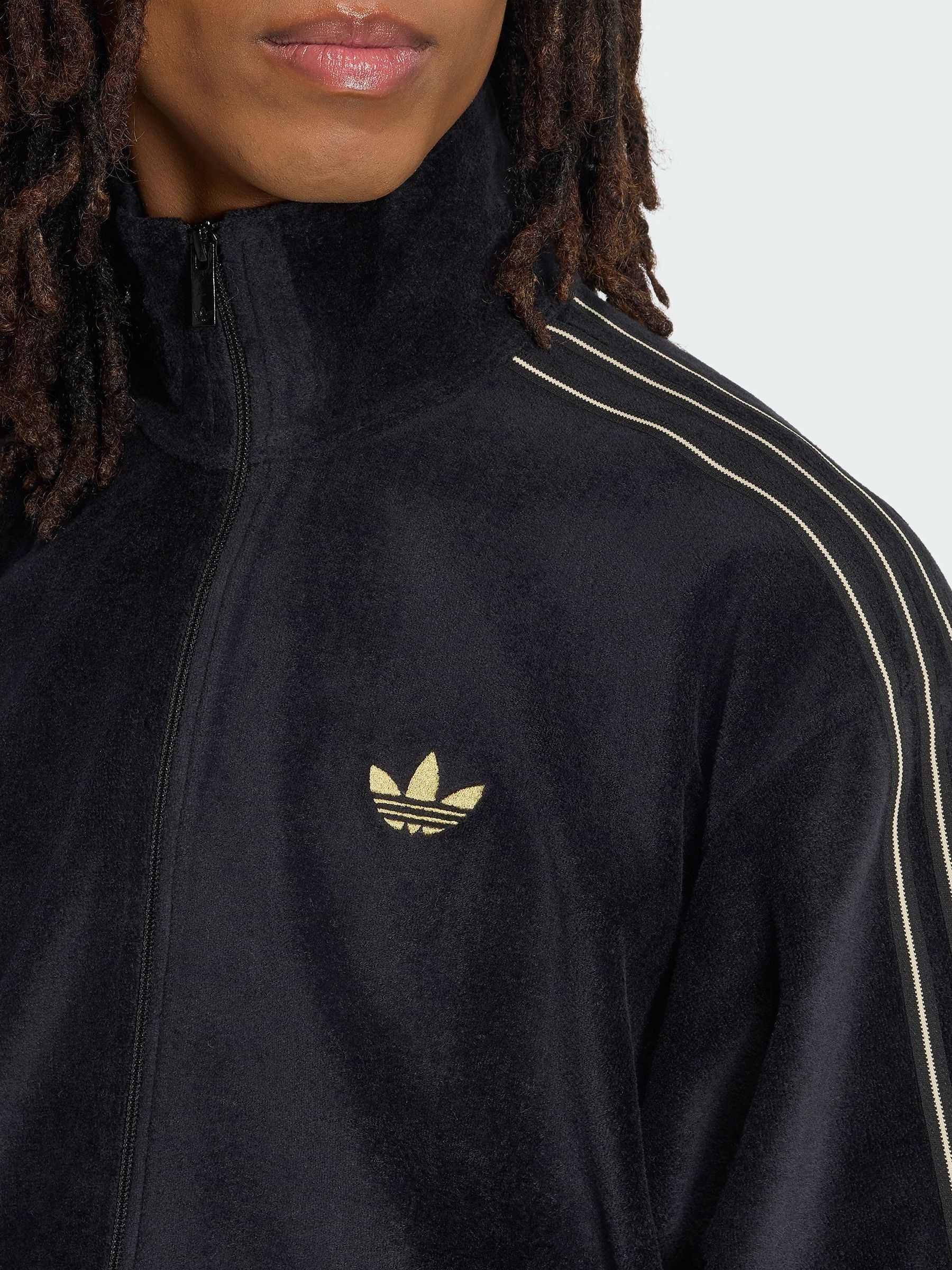 Buy adidas Originals Black Firebird Velour Track Jacket from the