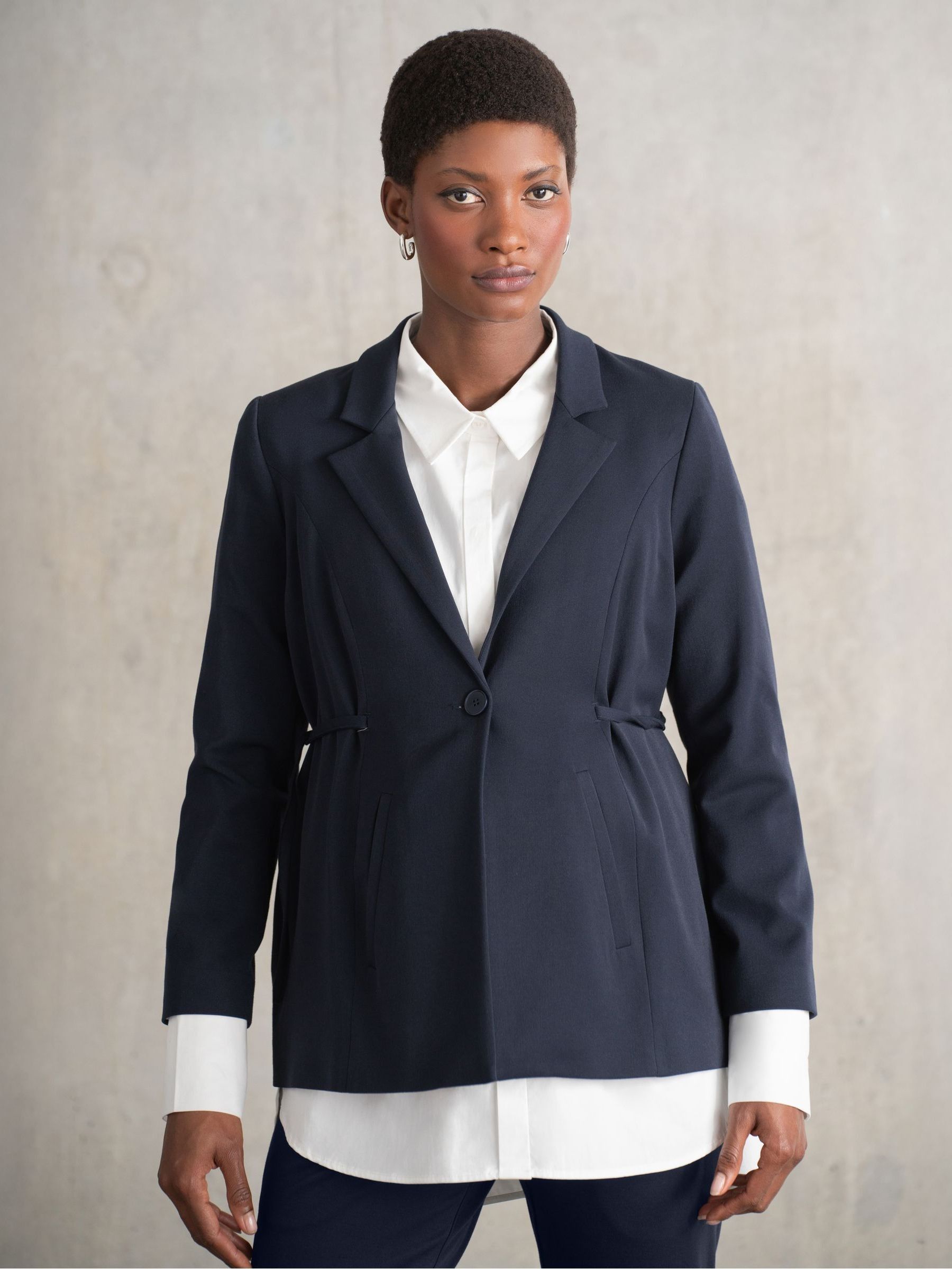Buy Seraphine Blue Tailored Maternity Blazer With Side Ties from