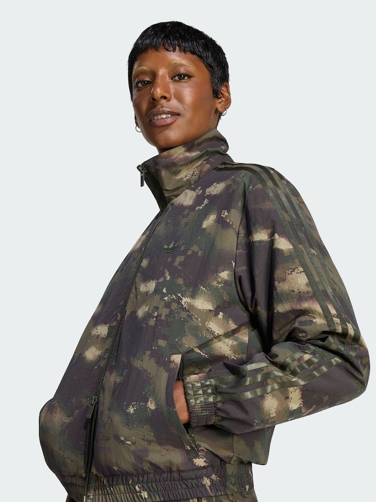 adidas Originals Green Camouflage Loose Track Top - Image 2 of 5