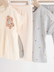 Mono Floral Baby Print 100% Cotton T-Shirts And Leggings 4 Piece Set - Image 10 of 16