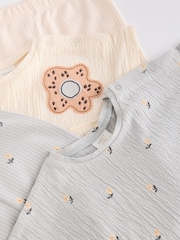 Mono Floral Baby Print 100% Cotton T-Shirts And Leggings 4 Piece Set - Image 12 of 16