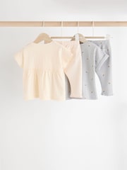 Mono Floral Baby Print 100% Cotton T-Shirts And Leggings 4 Piece Set - Image 2 of 16