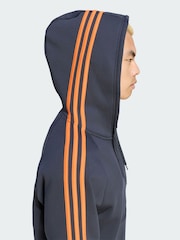 adidas Originals Grey Adicolor Over The Hood Stripes Hoodie - Image 4 of 5