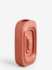 Orange Retro Shaped Ceramic Flower Vase - Image 2 of 5