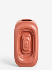 Orange Retro Shaped Ceramic Flower Vase - Image 4 of 5