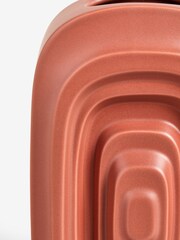 Orange Retro Shaped Ceramic Flower Vase - Image 5 of 5
