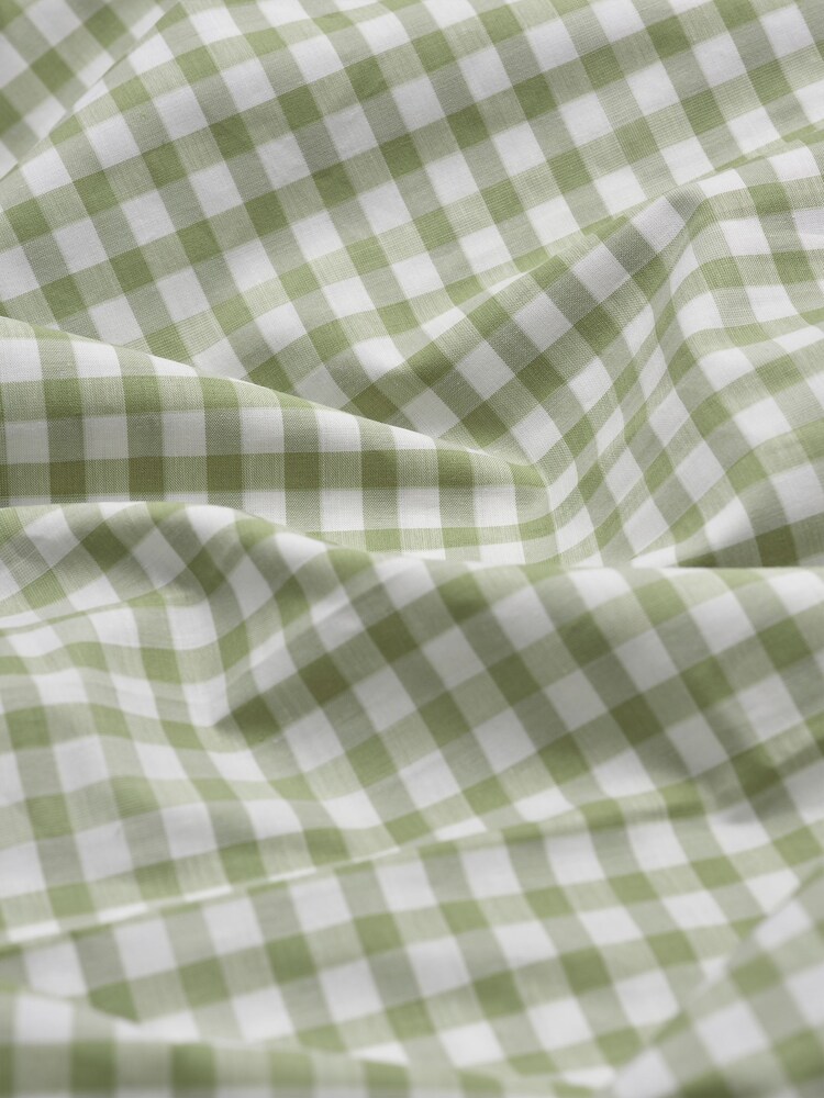 Piglet in Bed Pear Gingham Linen Duvet Cover - Image 3 of 3