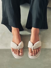 Neutral Rib Flip Flop Slippers - Image 1 of 9