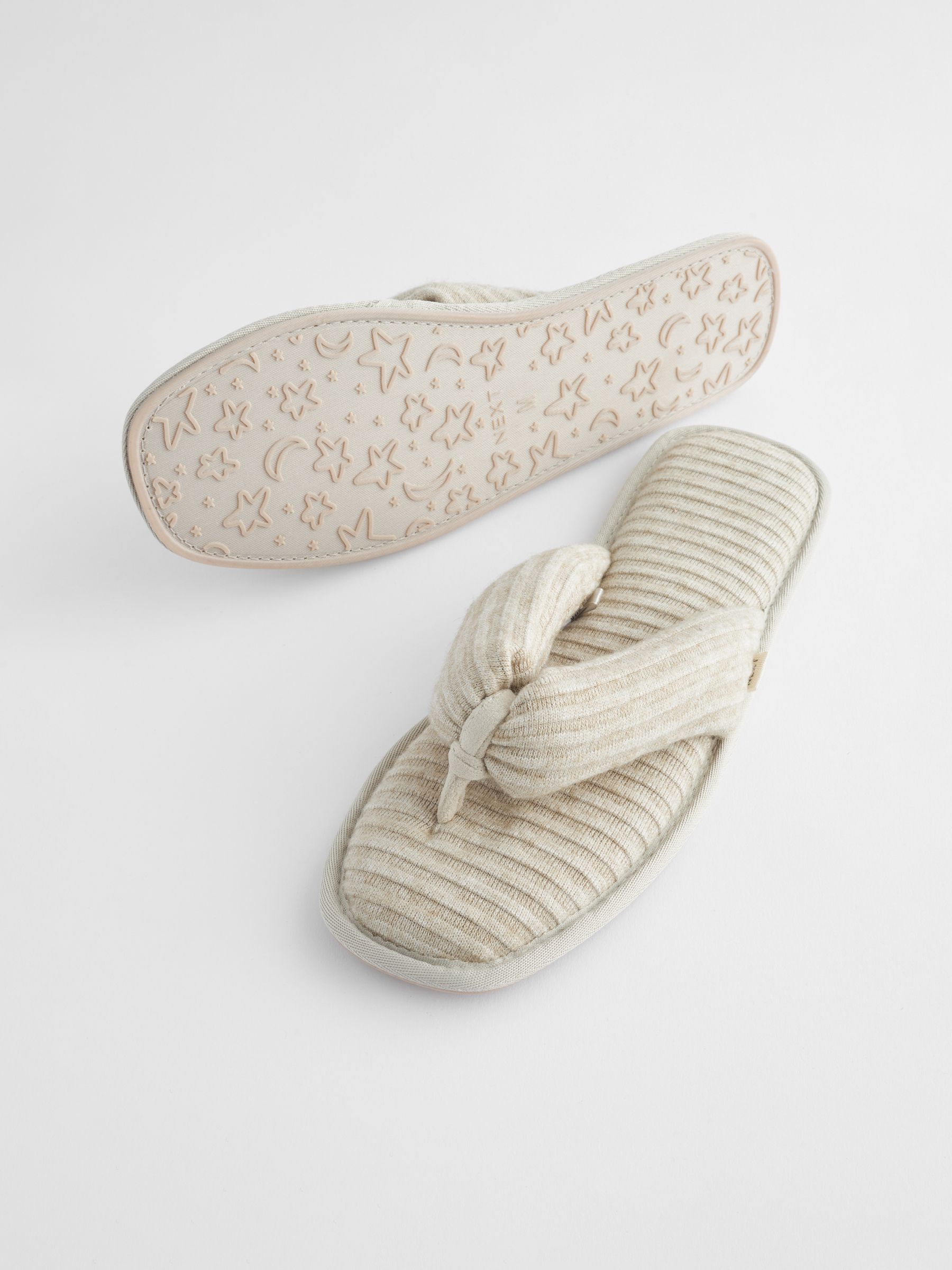 Buy Neutral Rib Flip Flop Slippers from Next Luxembourg