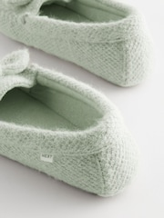 Green Knitted Bow Moccasin Slippers - Image 6 of 7