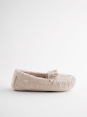 Neutral Knitted Bow Moccasin Slippers - Image 4 of 7