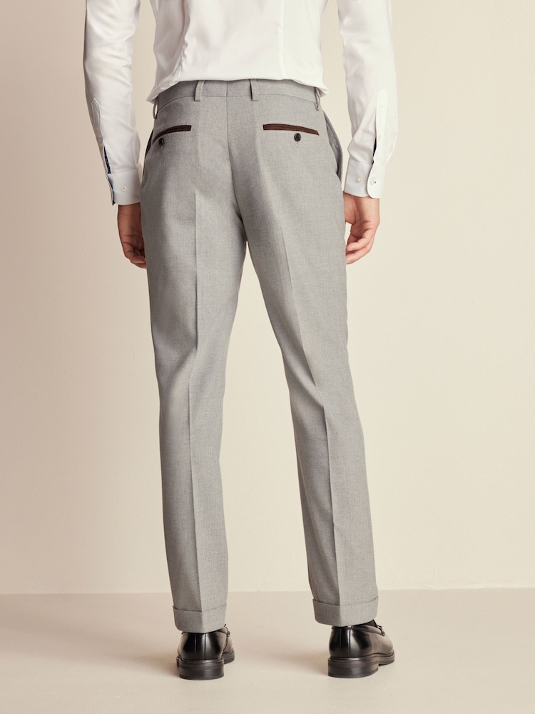 Gris - Slim Fit (Slim Fit) - Pantalon de costume à chevrons - Image 3 of 9