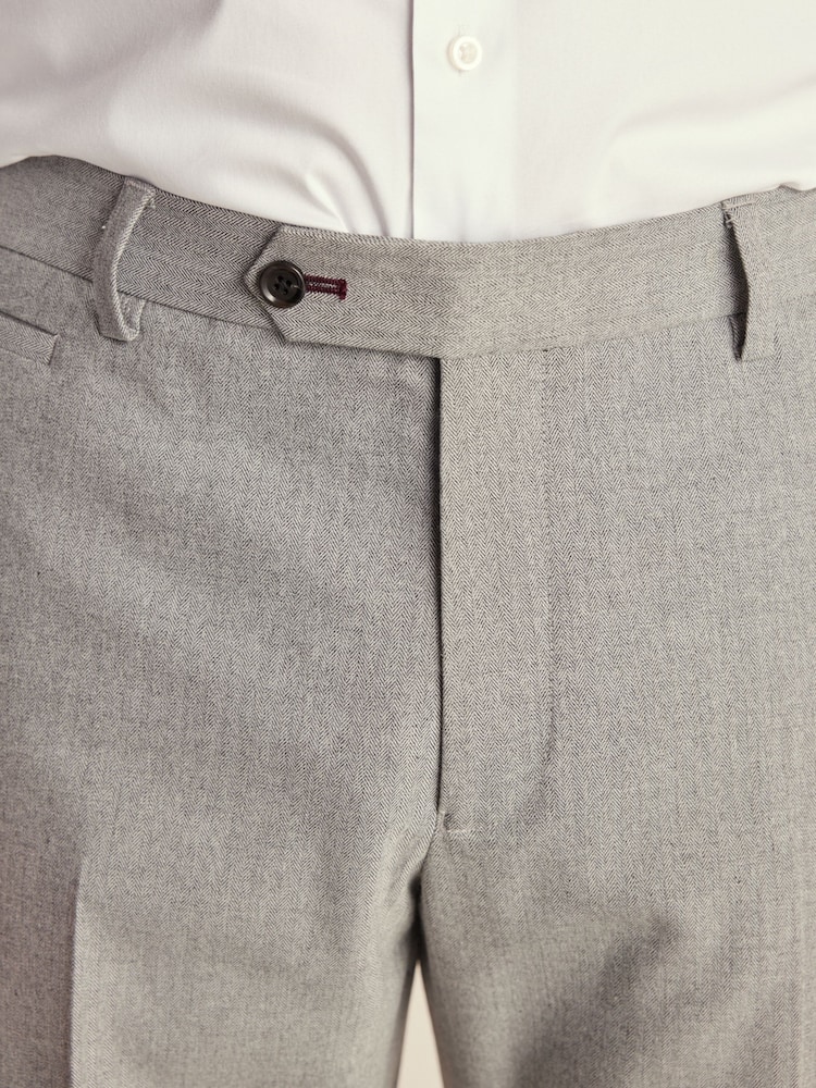 Gris - Slim Fit (Slim Fit) - Pantalon de costume à chevrons - Image 4 of 9