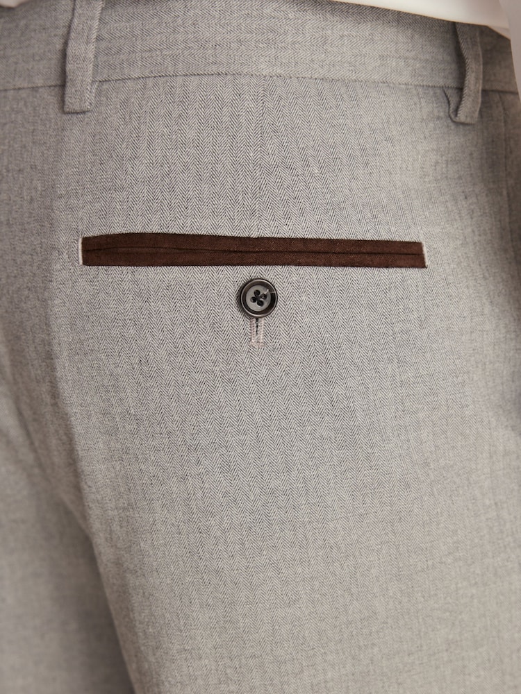 Gris - Slim Fit (Slim Fit) - Pantalon de costume à chevrons - Image 5 of 9