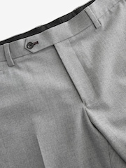 Grey Slim Fit Herringbone Suit Trousers - Image 7 of 9