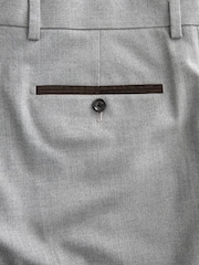Grey Slim Fit Herringbone Suit Trousers - Image 8 of 9