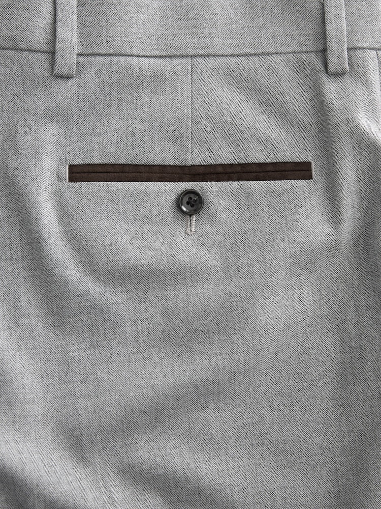 Gris - Slim Fit (Slim Fit) - Pantalon de costume à chevrons - Image 8 of 9