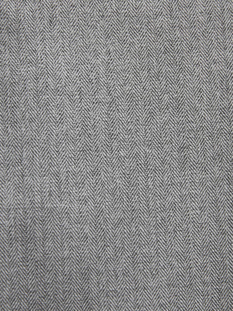 Grey Slim Fit Herringbone Suit Trousers - Image 9 of 9