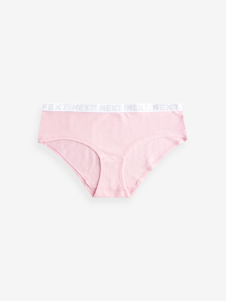 Navy/ Khaki/ Pink Short Logo Knickers 4 Pack - Image 4 of 8