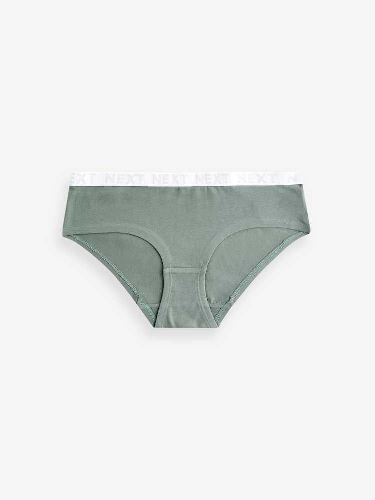 Navy/ Khaki/ Pink Short Logo Knickers 4 Pack - Image 5 of 8