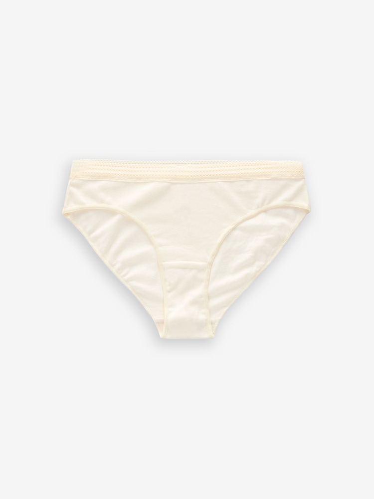 Berry Print/ Cream High Leg Geo Lace Trim Knickers 4 Pack - Image 8 of 10