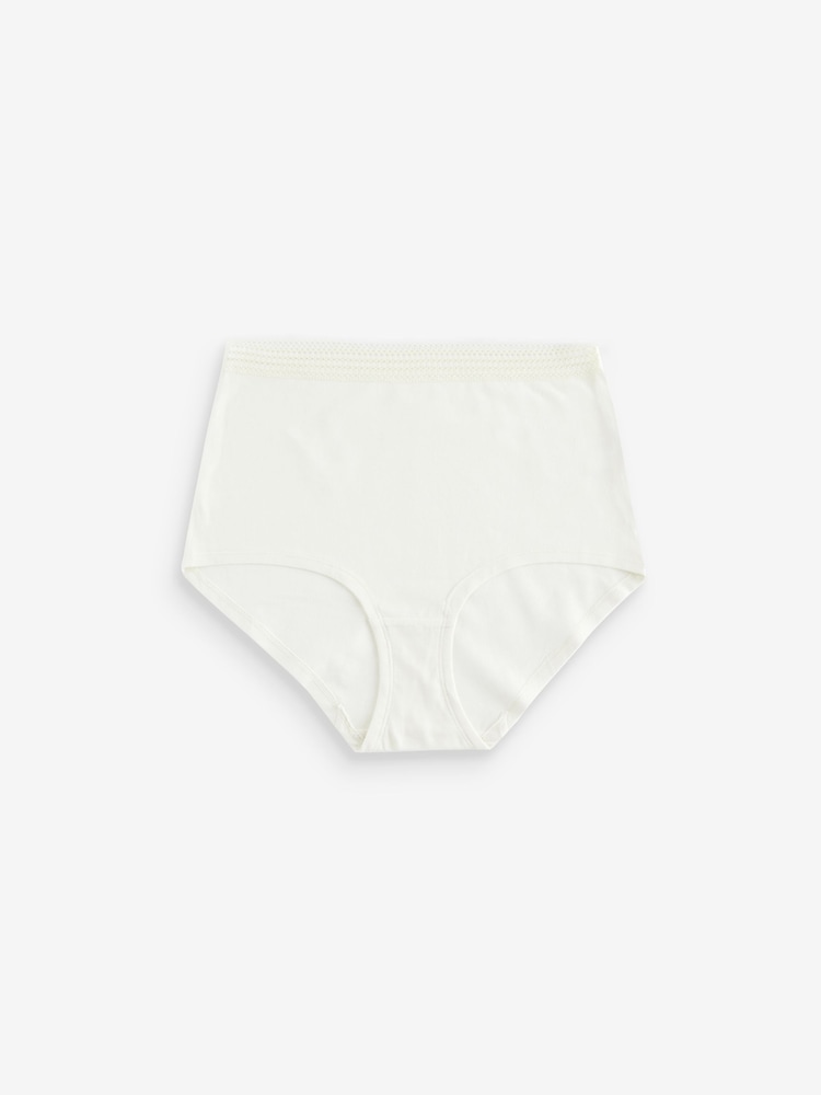 Berry Print/ Cream Full Brief Geo Lace Trim Knickers 4 Pack - Image 8 of 8