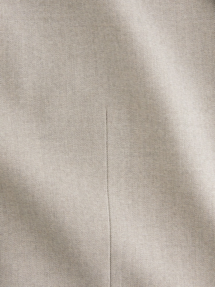 Neutral Regular Fit Herringbone Suit Waistcoat - Image 6 of 6